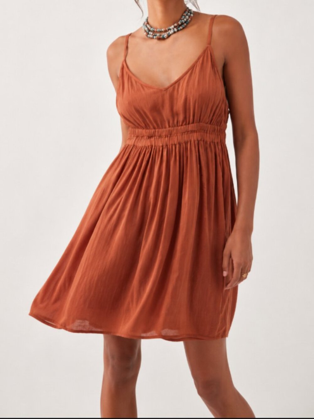 O'Neill Kenzie Boho Beach Tieback Mini Sundress Rustic Brown Size XS